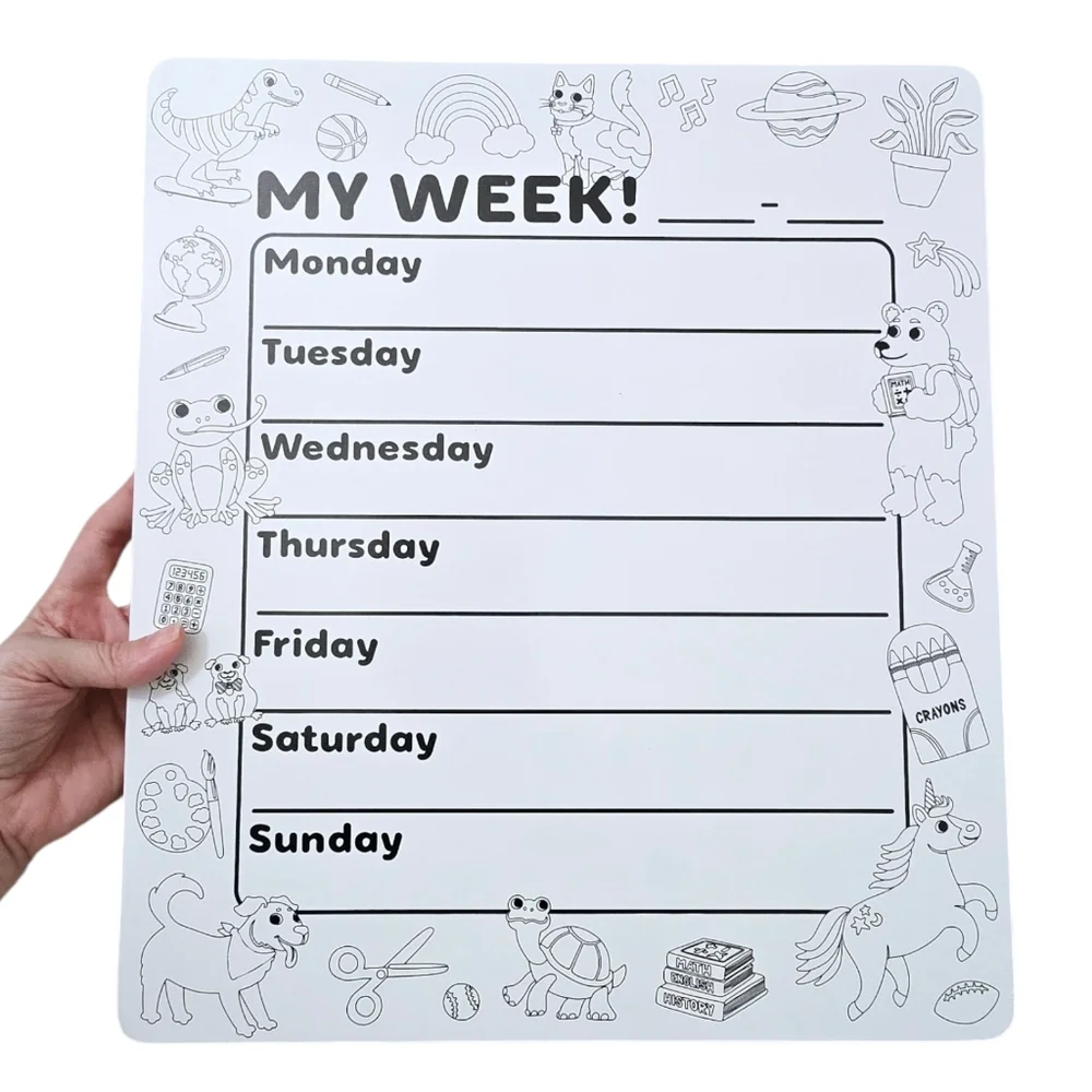 New Kids Weekly Dry Erase Board Planner Whiteboard 15.5